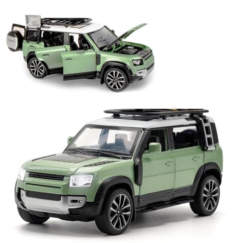 Image of Range Rover Defender 1:32 Scale Model Car Exclusive Alloy Metal Pull Back Die-cast Car Metal Pullback Toy car with Openable Doors & Light Music Best Gifts Toys Kids【Colors as Per Stock】
