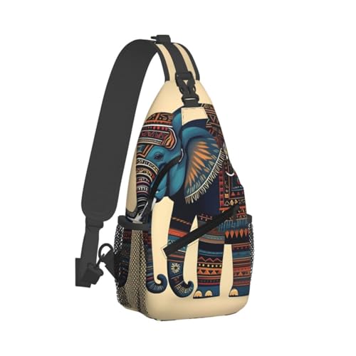 Mochila Crossbody Aztec Elephant Slim Ligera Negra miniatura 2