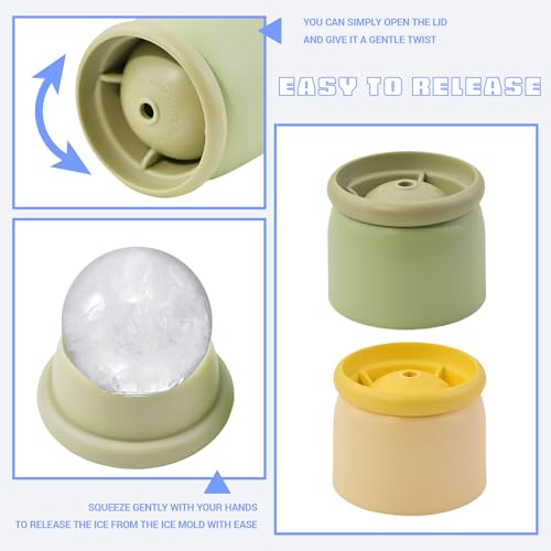Molde para bolas de hielo redondas 4 unidades 2.4 pulg miniatura 7