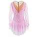 ZYDANC Lace Figure Skating Performance Suit Diamond Ballet One Piece Outfit Gymnastic Leotard Ice Skating Dress,C,12 Years