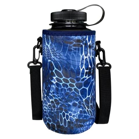 Koverz 32-40oz 1200ml Water Bottle Carrier with Shoulder Strap, Water Bottle Insulator - Blue Aquatint by Jason Mathias Cover