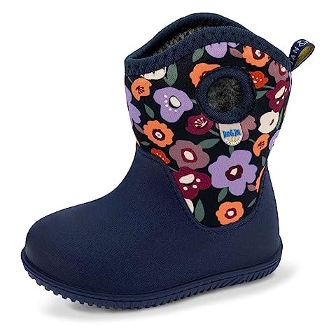 JAN & JUL Toddler Girls Lined Warm Cozy Snow Boots (Winter Flowers, Size 8 Toddlers) Cover