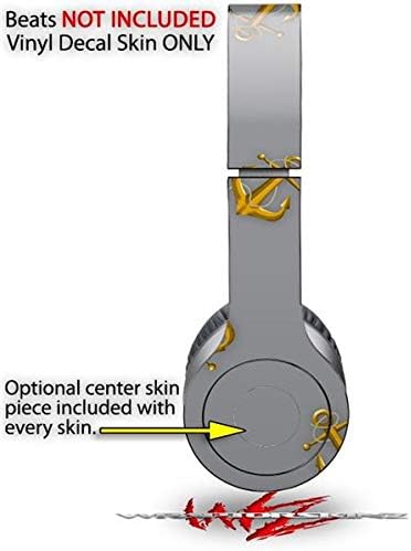 Skin Decal Wrap Works with Original Beats Solo HD Headphones Anchors Away Gray Skin Only (Headphones NOT Included)
