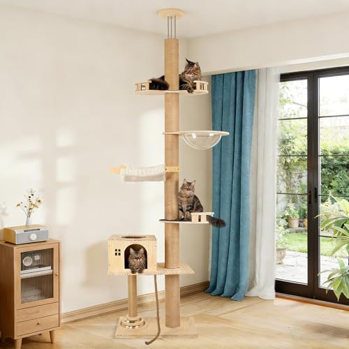 Cypherx Floor to Ceiling Cat Tree, 6 Tier Cat Tower