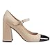 Marc Fisher Women's Charine Pump, Beige/Black 110, 8.5