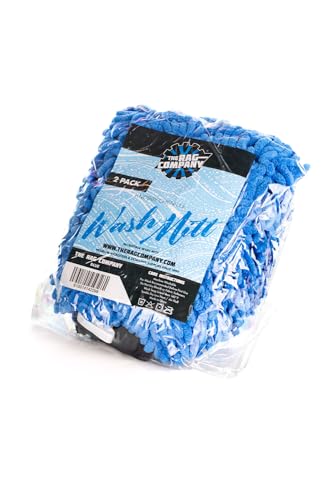 The Rag Company 0810-CHENILLE-MITT-BLU-2PK Premium Chenille Microfiber Knobby Wash Mitts - Perfect For Car Washing And Detailing thumb #2