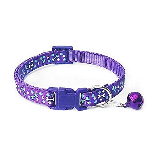 Image of PSK PET MART Printed (18-30 cm) Adjustable Cat Everyday Collar, Small, Purple