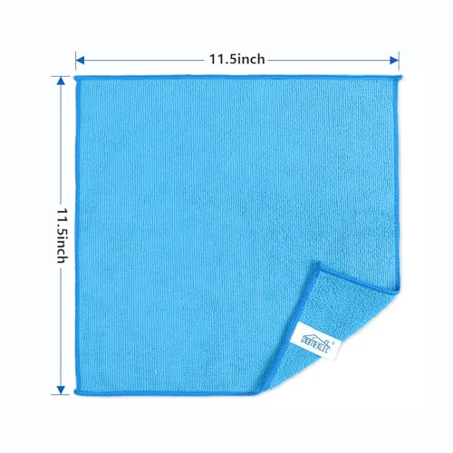 HOMEXCEL Blue Microfiber Cleaning Cloth, 100 Pack Cleaning Towels for Kitchen, Lint Free, Scratch-Free, Highly Absorbent, and Reusable Cleaning Rags for House, Window and Glass, Cars, 11.5 X11.5 inch