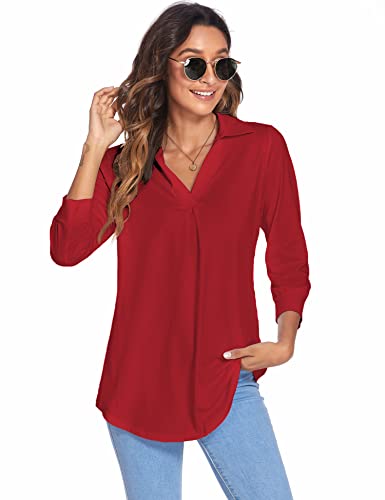 Image of Newchoice Womens 3 /4 Sleeve Shirts Business Casual Tops