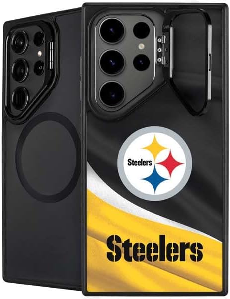 Skinit Kickstand Phone Case Compatible with Galaxy S25 Ultra - Officially Licensed NFL Pittsburgh Steelers Design