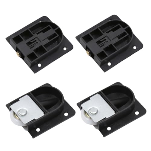 Alasum 4個 静音設計黒色プラスチック戸車 引き戸用キャビネットドアローラー クローゼット家具用耐久性滑り止めパーツ