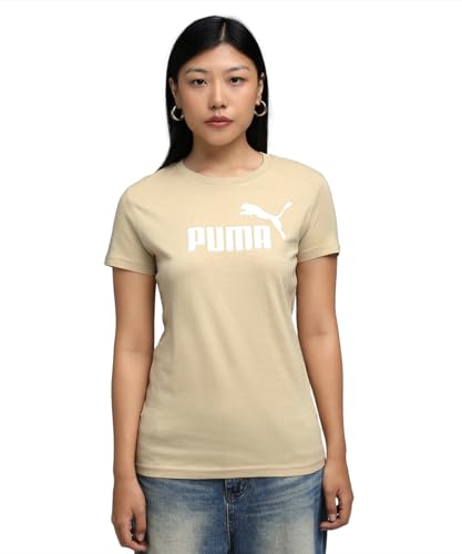 Image of Puma Women Cotton Letter Print Regular Fit Tees