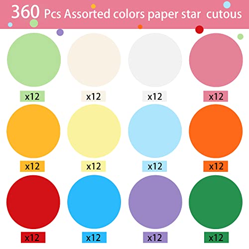 Kisston 360 Pcs Round Cutouts Paper 3.9 Inch Kids Circles Assorted Color Round Cut Outs Circles Shape Die Cuts Paper For Diy Projects Craft Back To School Classroom Bulletin Board Decor #TOP3