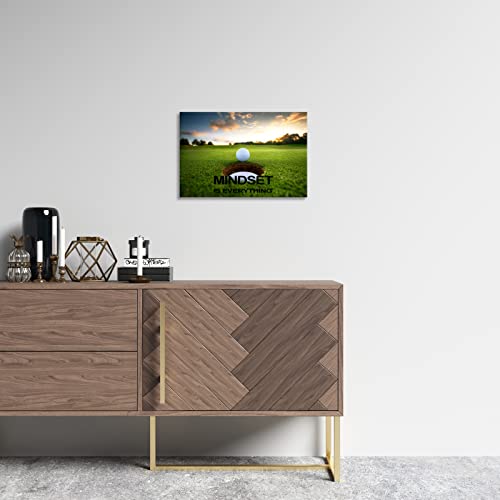 Kawahone Golf Course Poster Wall Art For Living Room Golf Course Pictures Golfing Sport Paintings Inspirational - Mindset Is Everything Motivational Sport Poster For Living Room Decor Ready To Hang #TOP1