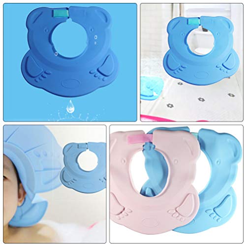 Boné de chá de bebê EXCEART com viseira de silicone para chá de bebê, chapéu de xampu ajustável para