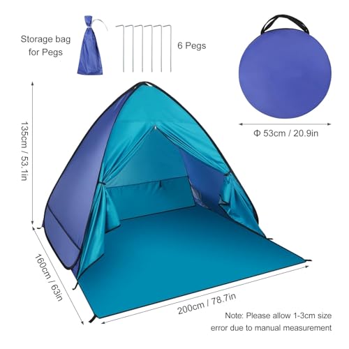 Tienda de campaña con dosel ligera para 3-4 personas automática pop-up para playa y camping 3
