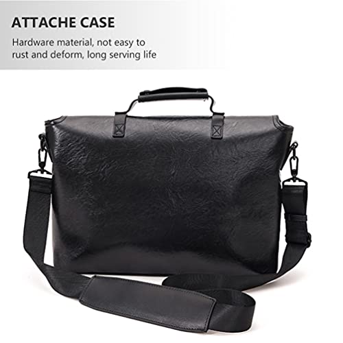 Amosfun 1 pç pasta de couro PU masculina, bolsa transversal, portfólio portátil, bolsa de negócios