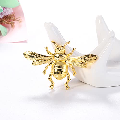 Honey Bee Brooch Lapel Pins For Women 24K Gold Bee Pins Fashion Gift For Birthday Dating Party Anniversary #TOP4