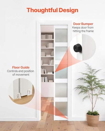Image of VEVOR Sliding Pocket Door Hardware Track Kit, 44.69 inch Pocket Door Track Kit with Soft Close Mechanism for Smooth and Quiet Sliding, Easy to Install, for 1 inch to 1 3 /4 inch Thickness 24 inch Width Single Door