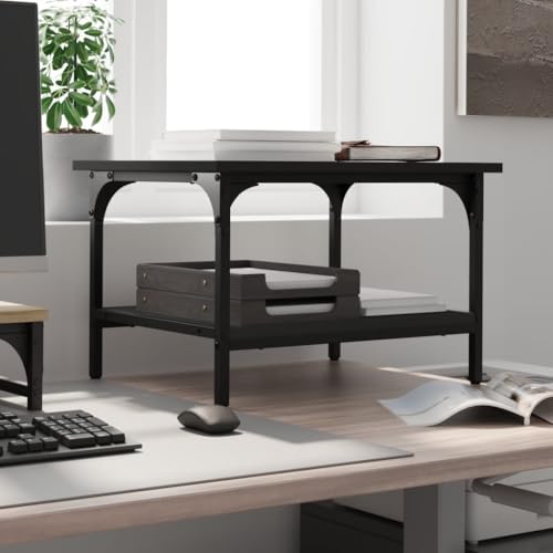 CUMYZO Printer Stand 2-Tier Black 19.7\"x15.7\"x15\" Engineered Wood,Electronics,Print, Copy, Scan & Fax,Printer, Copier & Fax Machine Accessories,Printer Stands,Black,7.04kg/15.488ib