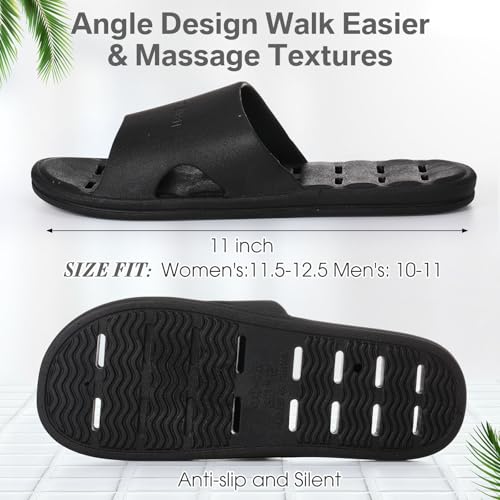 6 Pairs Shower Shoes Bulk for Women Men Quick Dry Non Slip Shower Slippers with Drain Holes for Men Bathroom Slippers Comfort Slides Sandals for Home2