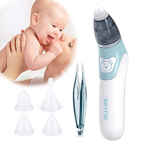 Baby Nasensauger, Nasensauger Baby Elektrisch mit 4 Wiederverwendbaren Silikon-Rotzsaugerdüsen, Elektrischer Nasenreiniger Baby Staubsauger für Kleinkinder, Neugeborene und Säuglinge Cover
