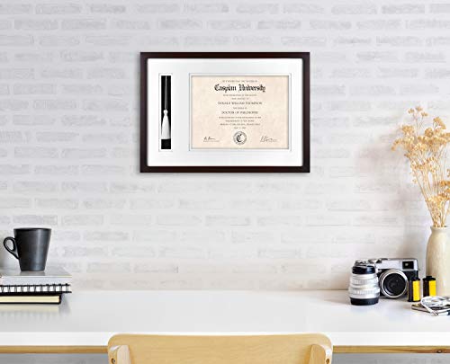 Image of MCS, Espresso Graduation Diploma and Tassel Frame, 18.25x13 Inch Overall Size