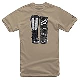 Weicher Baumwollstoff Alpinestars, Victory Roots, Kurzarm-Shirt, Sand, M, Mann