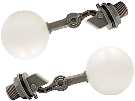 2 Pcs Float Valve 1/2 or 3/4 Water Float Valve with Adjustable Arm Automatic Fill for Livestock Water Tank Fountains (1/2 Inch)