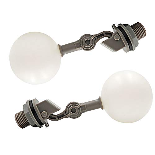2 Pieces Mini Float Valve 1/2 or 3/4 Water Float Valve with Adjustable Arm Automatic Fill Valve Kit for Livestock Water Tank Fountains (1/2 Inch)