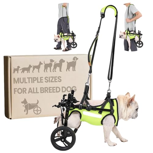 Dog Wheelchair for Back Legs, for Small Breed Dog - Includes High-Visibility Vest, Leash & Sling Lift, for Arthritis, Paralyzed, Injured, or Disabled Dogs