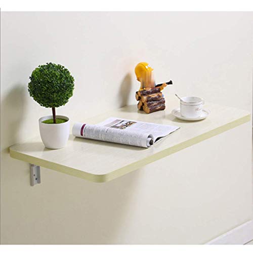 Table murale à abattant en bois avec double support pour bureau flottant
