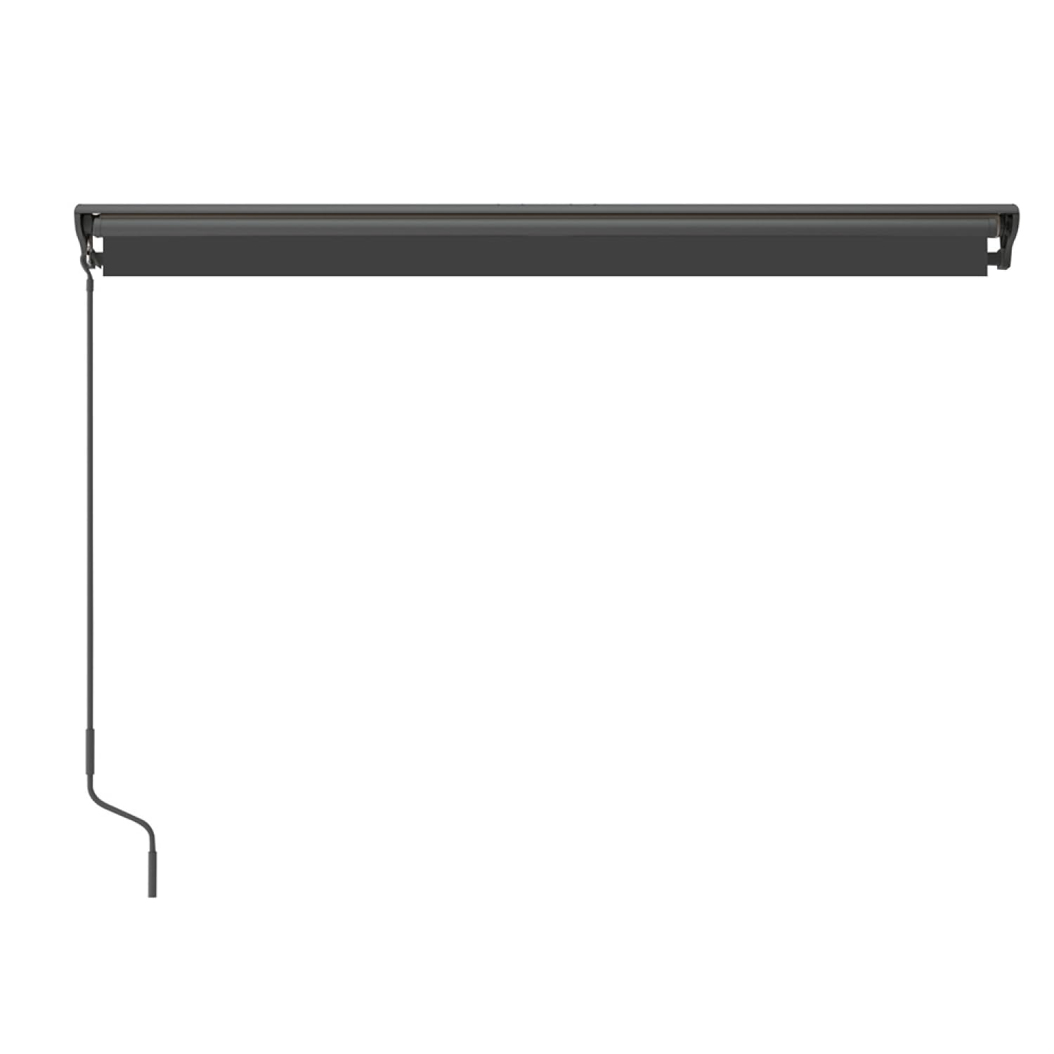 Store Banne Motorisé 2,95x2,5 m Semi-Coffre Aluminium avec Télécommande | Moteur 244 W portée 30 m, toile grise 280 g/m² hydrofuge, lambrequin amovible, 2 fixations murales acier fournies