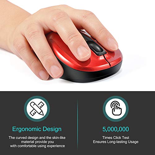 Leadsail Wireless Computer Mouse, 2.4G Portable Slim Cordless Mouse Less Noise For Laptop Optical Mouse With 4 Buttons, Aa Battery Used, Usb Mouse For Laptop, Desktop, Macbook #TOP4