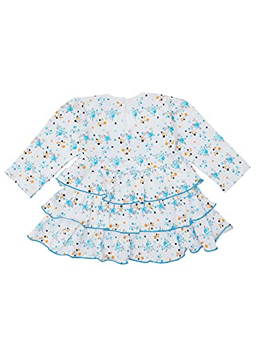Image of NammaBaby Premium Baby Girls Full Sleeves Frock with Pant Baby Girl's Cotton Frock with Leggings, Frill Frock - Pack of 1