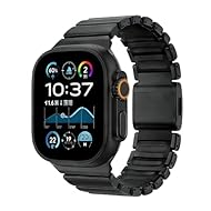 【高品質純チタンメタルストラップ】軽量でありながら丈夫なチタンストラップは、着け心地がよく、洗練されたエレガントな外観を備えています。 裏面（肌に触れる側）には、高品質の低刺激性シリコンを使用。シリコンの弾力性が手首にぴったりフィットし、快適な装着感を実現します。品質と高級感へのこだわりを満たしながら、快適な装着感も提供します。 【着脱しやすいマグネット式留め具】 独自のマグネット式留め具により、片手で簡単に着脱できます。従来の金属ストラップの面倒な調整とはおさらば。わずか1秒で完璧なフィット感...