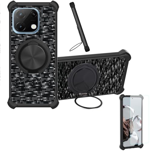 �Ή� Umidigi Note 100a �P�[�X Phone Case [1�� 9H+�d�x���� �K���X�t�B����][360°��]���X�^���h�A�}�O�l�b�g��]CX-11-HEI