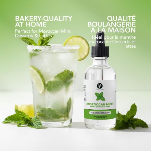 Image of Dolce Flav Natural Moroccan Mint Extract - Water-Soluble Flavoring for Drinks, Ice Cream, Baking & Desserts | Pure MintTaste