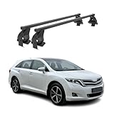 OMAC Roof Rack Cross Bars for Toyota Venza 2009-2015 Lockable 110Lbs Steel Black 2Pcs fits Cargo Carriers Kayak Canoe Bike Snowboard