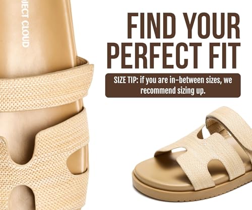 Image of Project Cloud 100% Genuine Leather Sandals for Women Footwear - Stylish Womens Sandals with Plush & Soft Insole - Non-Slip and Water-Resistant Beach Sandals Slides for Women (Mayvy)