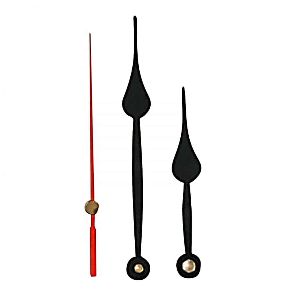 Replacement Black Metal Press Fit Clock Hands Compatible With Japanese Quartz Mechanism DIY Repair 117mm
