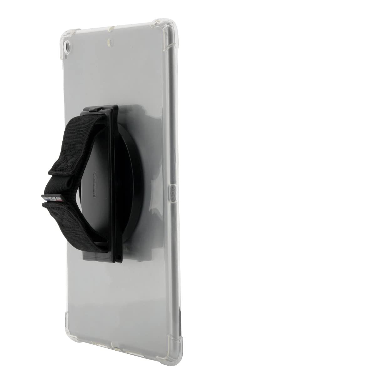Mobilis Soporte Universal Giratorio para Tableta y iPad, Correa de Mano/Empuñadura de Agarre Ajustable, Rotación de 360°, Soporte para Lápiz, Tablet Grip, Negro