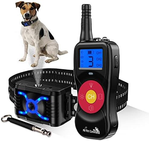 My Pet Command 2600 FT Range (0.5 Mile) 4-1 Citronella Dog Training Collar with Remote, Spray,Vibrate,Tone and Night Light Functions Safe, Humane, No Shock Waterproof Rechargeable Add up to 3 Collars