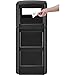 Global Industrial 42 Gallon Square Plastic Waste Receptacle W/Dome Lid, Black