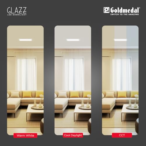 Image of Goldmedal Glazz 22W Square Ceiling Light | Recessed LED Downlight for False Ceiling |Cut Out :8.03 Inch |Downlight for Home,Hall,Room,Kitchen,Office,Shop|Cool Daylight (6500K), Pack of 6