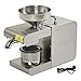 T1 Oil Press Machine, Electric Cold Hot Oil Press Stainless Steel Oil Maker Auto Seed Oil Extractor Expeller Intelligent Temperature Control Oil Pressing Machine for Home Kitchen (US Plug 110v)