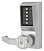 Kaba LL1021M-26D-41 Cylindrical Push Button Lock Lever Mic Ko Lh Us26D, Satin Chrome