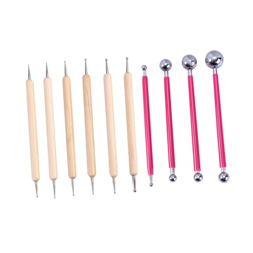 HOMSFOU 10pcs Set Clay Sculpting Tools Kits Clay Kit Pottery Kit Air Dry Clay Carving Clay Dotting Dot Art Tools Polymer Clay Tools Clay Sculpting Kit Stylus Textured Paste Pink