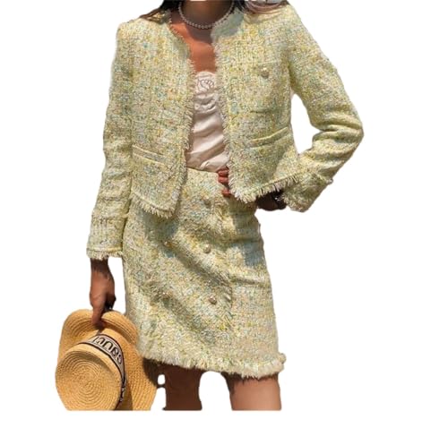 Women's Set Professional Tweed Skirt Business 2-Piece Suits