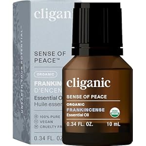 Cliganic USDA Organic Frankincense Essential Oil – Boswellia Serrata, 100% Pure Natural Undiluted, for Aromatherapy | Non-GMO Verified (Packaging May Vary)